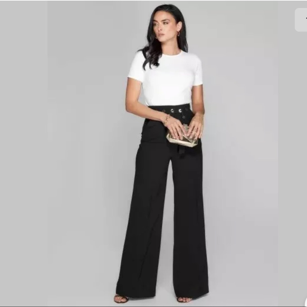 New Guess Marciano Andre Wide Embellished Belt High Waist Pants S